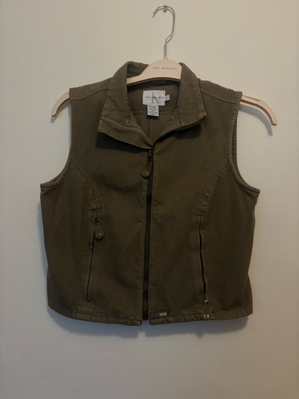 Calvin Klein olive denim vest